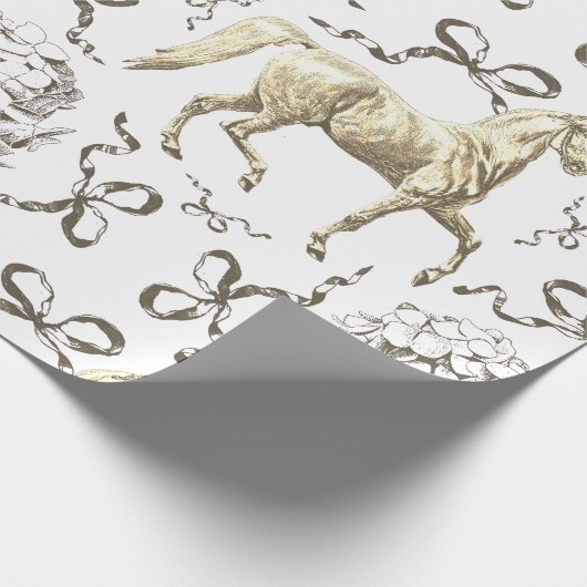 Elegante hortensia bogen beige wit toilet cadeaupapier (Hoek)