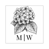 *Elegante Hortensia Bouquet bruiloft paar Initiale Rubberstempel (Afrduk)