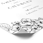 Elegante Hortensia Bruiloft Welkom Poster met Bloe (Hoek)