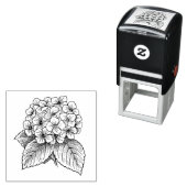 Elegante hortensia en bladeren bloemenboeket  zelfinktende stempel (In situ)