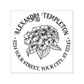 Elegante hortensia en bladeren zelfinktende stempel (Design)