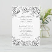 Elegante Hortensia Frame Bruiloft Kaart (Staand voorkant)