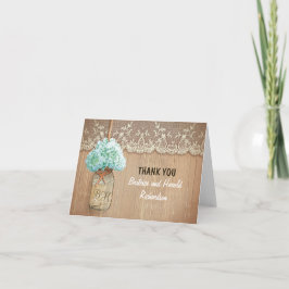 Elegante hortensia metson huwelijks dank je bedankkaart