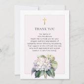 Elegante hortensia religieuze begrafenis bedankkaa kaart (Voorkant)