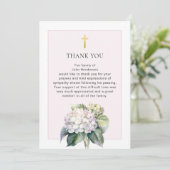 Elegante hortensia religieuze begrafenis bedankkaa kaart (Staand voorkant)