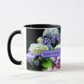 Elegante hortensia tuin roze paarse bloemenfoto mok (Links)