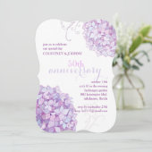 Elegante Hortensia's 50-jarig Huwelijksjubileum Fe Kaart (Staand voorkant)