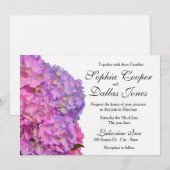 Elegante Hortensia's roze paarse bloemen Trouwen Kaart (Voorkant / Achterkant)