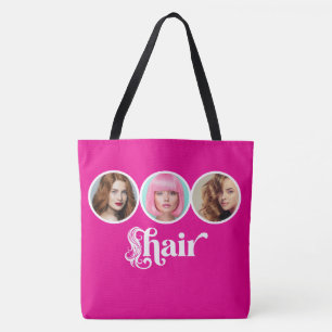 Elegante Hot Pink 3 Foto Haarstylist Salon Tote Bag