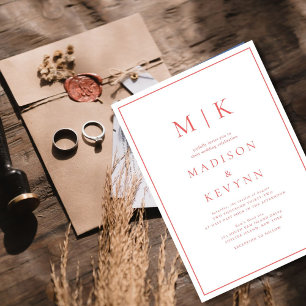 Elegante Hot Pink Classic Wedding Kaart