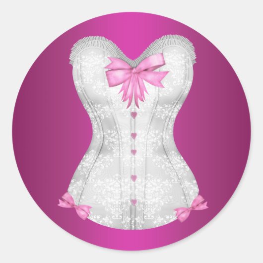 Elegante Hot Pink Corset Stickers (Voorkant)