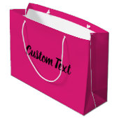Elegante Hot Pink en Black Script Text Sjabloon Groot Cadeauzakje (Achterkant Gekanteld)