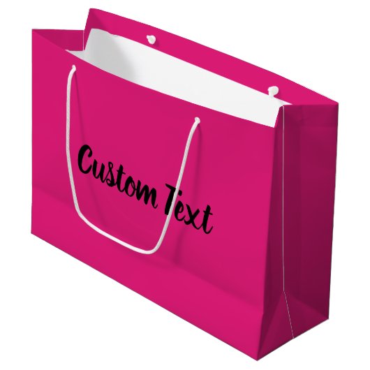 Elegante Hot Pink en Black Script Text Sjabloon Groot Cadeauzakje (Voorkant Gekanteld)