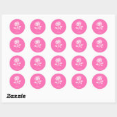 Elegante hot pink en Roos Ronde Sticker (Vel)