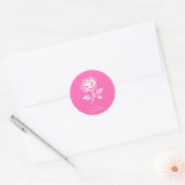 Elegante hot pink en Roos Ronde Sticker (Envelop)