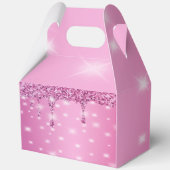 Elegante Hot Pink Glitter Drip Bachelorette Bedankdoosjes (Achterkant)