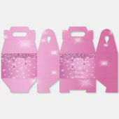 Elegante Hot Pink Glitter Drip Bachelorette Bedankdoosjes (Ongevouwen)