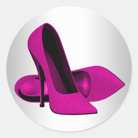 Elegante Hot Pink High Heel Schoen Stickers (Voorkant)