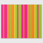 Elegante hot pink, limoengroen, diep Sinaasappel s Cadeaupapier (Vlak)