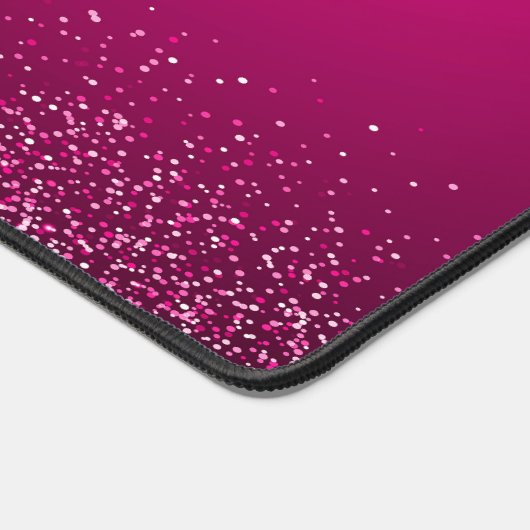 Elegante Hot Pink Silver Glitter Bureaumat (Hoek)