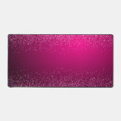 Elegante Hot Pink Silver Glitter Bureaumat (Voorkant)