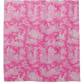 Elegante hot pink toile de jouy douchegordijn (Voorkant)