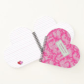 Elegante  hot pink toile de jouy hart notitieboek (Binnen)