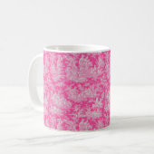 Elegante  hot pink toile de jouy koffiemok (Voorkant links)