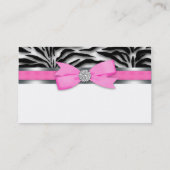 Elegante Hot Pink Zebra Visitekaartjes (Achterkant)