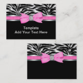 Elegante Hot Pink Zebra Visitekaartjes (Voorkant / Achterkant)