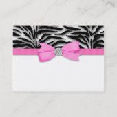 Elegante Hot Pink Zebra Visitekaartjes (Achterkant)