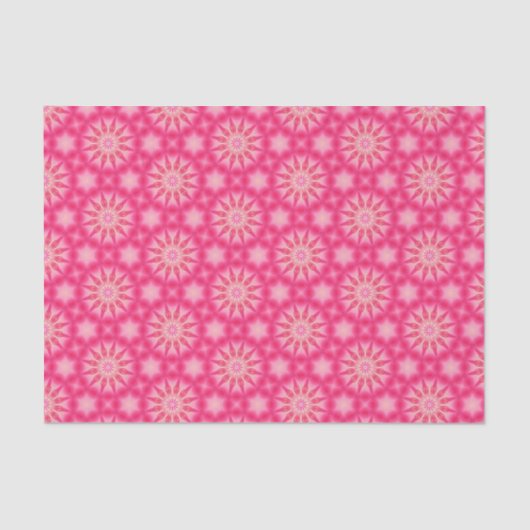 Elegante hot roze geometrische patroon Girly Chic Tissuepapier (Voorkant)