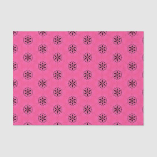 Elegante hot roze geometrische patroon Girly Chic Tissuepapier (Voorkant)