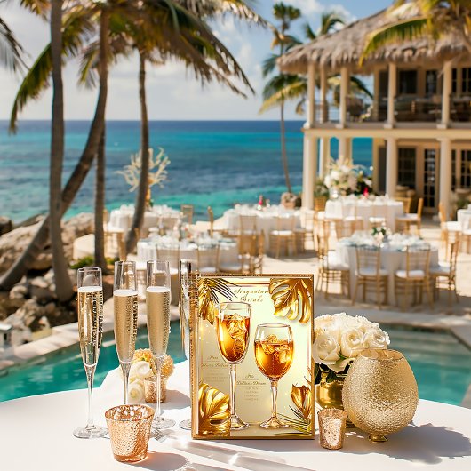 Elegante Hot Tropic vergulde gouden signatuur dran Poster