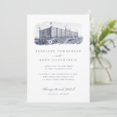 Elegante  hotelbestemming bruiloft kaart (Staand voorkant)