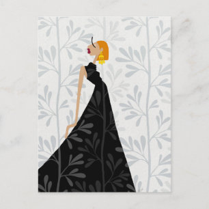 Elegante Houding Glam Mode Kunstansichtkaart Briefkaart