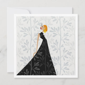 Elegante Houding Glam Mode Kunstkaart Notitiekaartje