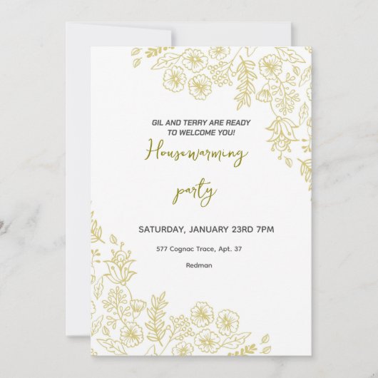 Elegante housewarming party uitnodiging (Voorkant)