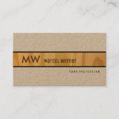 Elegante hout rustieke kraft premium pro visitekaartje (Voorkant)