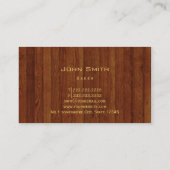 Elegante Hout van het Monogram van de bakkerij het Visitekaartje (Achterkant)