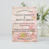 Elegante houten bloem getextureerde bruiloft Kaart (Staand voorkant)