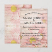 Elegante houten bloem getextureerde bruiloft Kaart (Voorkant / Achterkant)