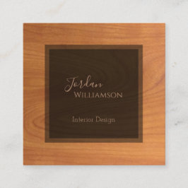Elegante Houten Graan Eenvoudige Professionele Chi Vierkante Visitekaartje