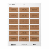 Elegante houten handgeschreven script naam tekst a etiket (Full Sheet)