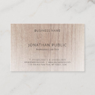 Elegante houten look Modern Eenvoudig ontwerp Sjab Visitekaartje