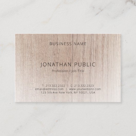 Elegante houten look Modern Eenvoudig ontwerp Sjab Visitekaartje (Voorkant)