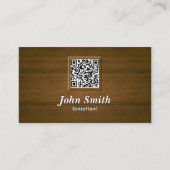 Elegante Houten QR Code Consultant Visitekaartje (Voorkant)