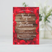 Elegante houten Roos bloemblaadjes Country Rustic Kaart (Staand voorkant)