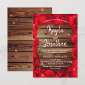 Elegante houten Roos bloemblaadjes Country Rustic  Kaart (Voorkant / Achterkant)