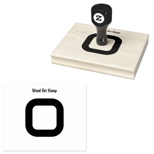 Elegante Houten Stempel Aanpasbare Tekst Jet Black (Gestempeld)